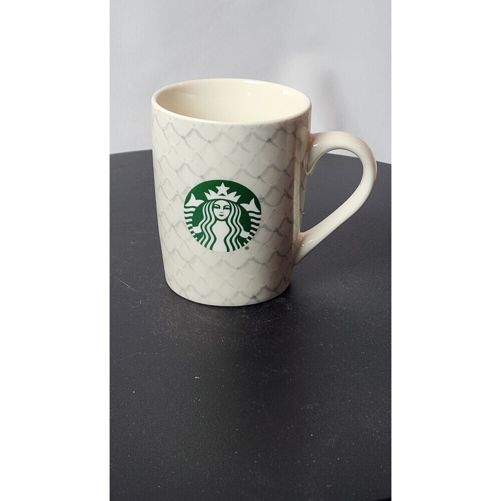 Starbucks 2021 Silver Mermaid Scales Ceramic Coffee Mug 10 oz Tea Cup